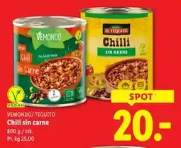 Lidl Chili sin carne tilbud