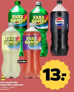 Netto Faxe Kondi eller Pepsi Max sodavand tilbud
