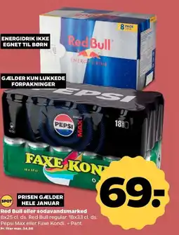 Netto Red Bull eller sodavandsmarked tilbud