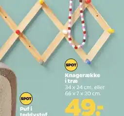 Netto Knagerække i træ tilbud