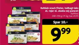 Løvbjerg Rahbek snack fileter, indbagt laks el. rejer el. alaska sej paneret tilbud