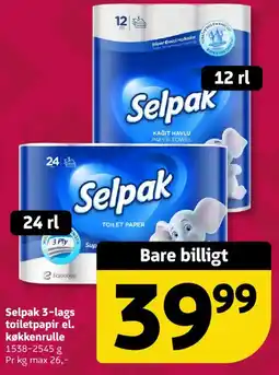 Løvbjerg Selpak 3-lags toiletpapir el. køkkenrulle tilbud
