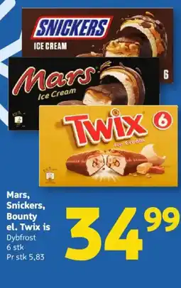 Løvbjerg Mars, Snickers, Bounty el. Twix is tilbud