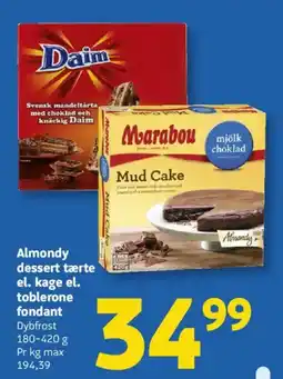 Løvbjerg Almondy dessert tærte el. kage el. toblerone fondant tilbud