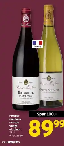Løvbjerg PINOT NOIR marcon vilage el. pinot tilbud