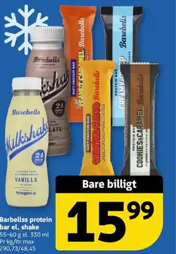 Løvbjerg Barbellss protein bar el. shake tilbud