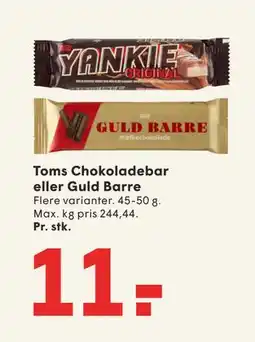 SPAR Toms Chokoladebar eller Guld Barre tilbud