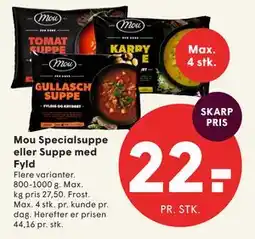 SPAR Mou Specialsuppe eller Suppe med Fyld tilbud