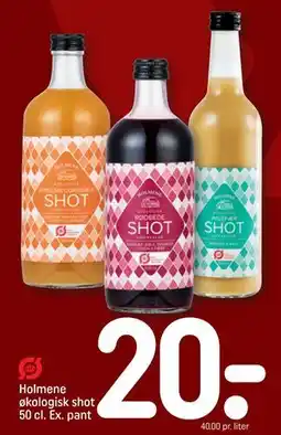 REMA 1000 Holmene økologisk shot 50 cl. Ex. pant tilbud