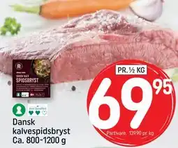 REMA 1000 Dansk kalvespidsbryst Ca. 800-1200 g tilbud