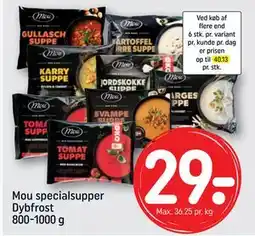 REMA 1000 Mou specialsupper Dybfrost 800-1000 g tilbud