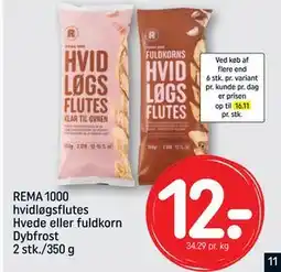 REMA 1000 REMA 1000 hvidløgsflutes Hvede eller fuldkorn Dybfrost 2 stk./350 g tilbud