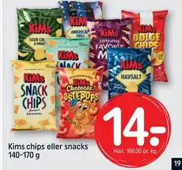 REMA 1000 Kims chips eller snacks 140-170 g tilbud