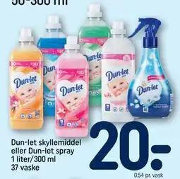 REMA 1000 Dun-let skyllemiddel eller Dun-let spray 1 liter/300 ml 37 vaske tilbud