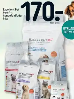 REMA 1000 Excellent Pet kornfrit hundefuldfoder 9 kg tilbud