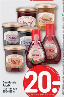 REMA 1000 Den Gamle Fabrik marmelade 350-425 g tilbud