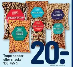 REMA 1000 Trope nødder eller snacks 150-425 g tilbud