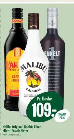 Min Købmand Malibu Original, Kahlúa Likør eller 1-Enkelt Bitter tilbud