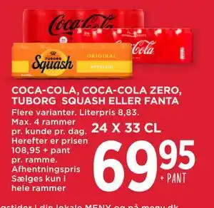 MENY COCA-COLA, COCA-COLA ZERO, TUBORG SQUASH ELLER FANTA tilbud