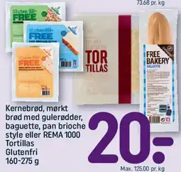 REMA 1000 Kernebrød, mørkt brød, baguette, pan brioche eller Tortillas tilbud
