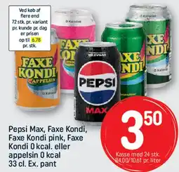 REMA 1000 Pepsi Max / Faxe Kondi (33 cl) tilbud