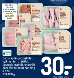 REMA 1000 Dansk kyllingebrystfilet og kyllingestykker tilbud