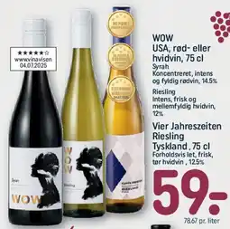 REMA 1000 WOW / Vier Jahreszeiten Riesling tilbud