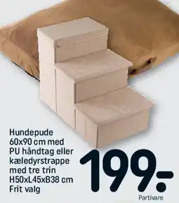 REMA 1000 Hundepude 60x90 cm med PU håndtag eller kæledyrstrappe med tre trin tilbud