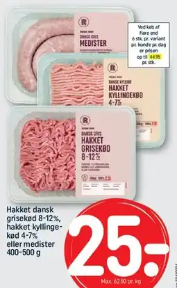 REMA 1000 Hakket dansk grisekød / hakket kyllingekød / medister tilbud