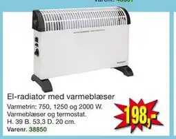Harald Nyborg El-radiator med varmeblæser tilbud