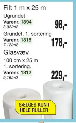 Harald Nyborg Filt 1 m x 25 m tilbud