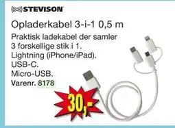 Harald Nyborg Opladerkabel 3-i-1 0,5 m tilbud