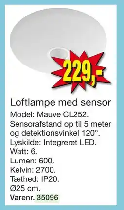 Harald Nyborg Loftlampe med sensor tilbud