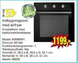 Harald Nyborg Indbygningsovn med airfryer tilbud