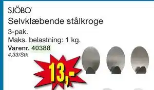 Harald Nyborg Selvklæbende stålkroge tilbud