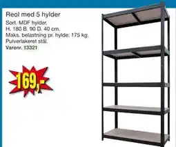 Harald Nyborg Reol med 5 hylder tilbud