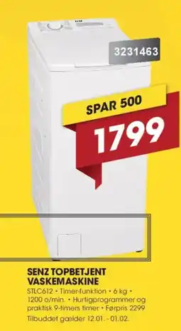 Punkt1 Senz topbetjent vaskemaskine tilbud