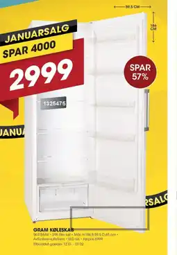 Punkt1 Gram køleskab tilbud