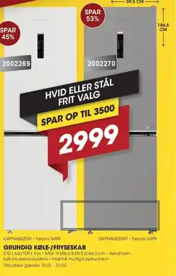 Punkt1 Grundig køle-/fryseskab tilbud