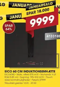 Punkt1 Eico induktionsemhætte tilbud