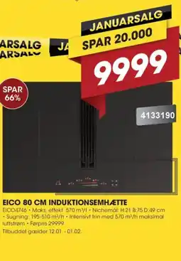 Punkt1 Eico induktionsemhætte tilbud