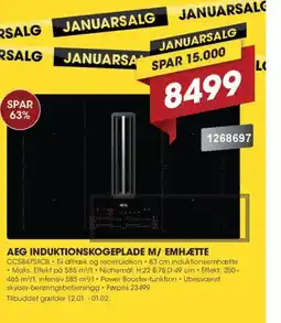 Punkt1 Aeg induktionskogeplade m/ emhætte tilbud