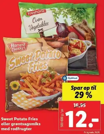 Sweet Potato Fries Eller Grøntsagsmiks Med Rodfrugter 500-600g