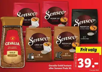 Lidl Gevalia Gold Instant Eller Senseo Pads XL 220-268,5g tilbud
