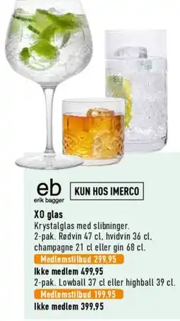 Imerco XO glas (2-pak) tilbud