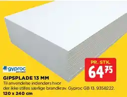 jem & fix Gipsplade 13 mm tilbud