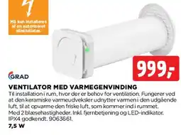 jem & fix Ventilator med varmegenvinding tilbud