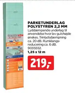 jem & fix PARKETUNDERLAG POLYSTYREN 2,2 MM tilbud