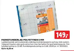 jem & fix PARKETUNDERLAG POLYSTYREN 5 MM tilbud