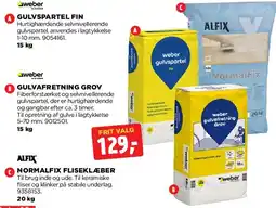 jem & fix WEBER / ALFIX - GULVSPARTEL, GULVAFRETNING OG FLISEKLÆBER tilbud